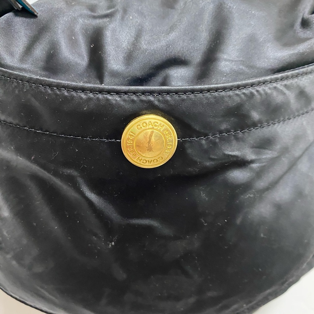 Coach Vintage Black Hobo Bag with Gold Accents - Picture 6 of 11